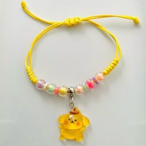 Yellow Beaded Bracelet with Cute Charm
